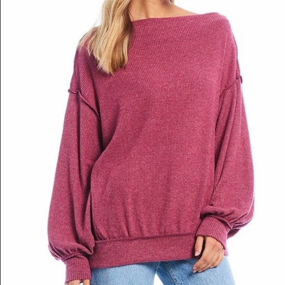 Free People Tops - We The Free Hacci Knit Balloon Sleeve Bataeu Top